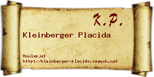 Kleinberger Placida névjegykártya